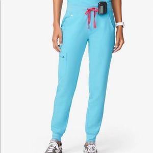 Figs neon blue Zamora joggers L